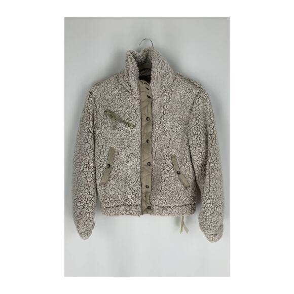 Blank NYC Angel Eyes Jacket Womens Small Zip Up Button Shearling Coat Gray New - Picture 5 of 13